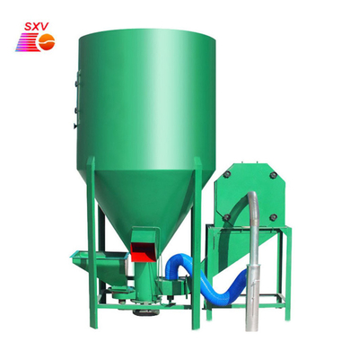 Factory 300-2000kg/h Automatic Farm Animal Feed Mixer Poultry Machine Vertical Feed Crusher